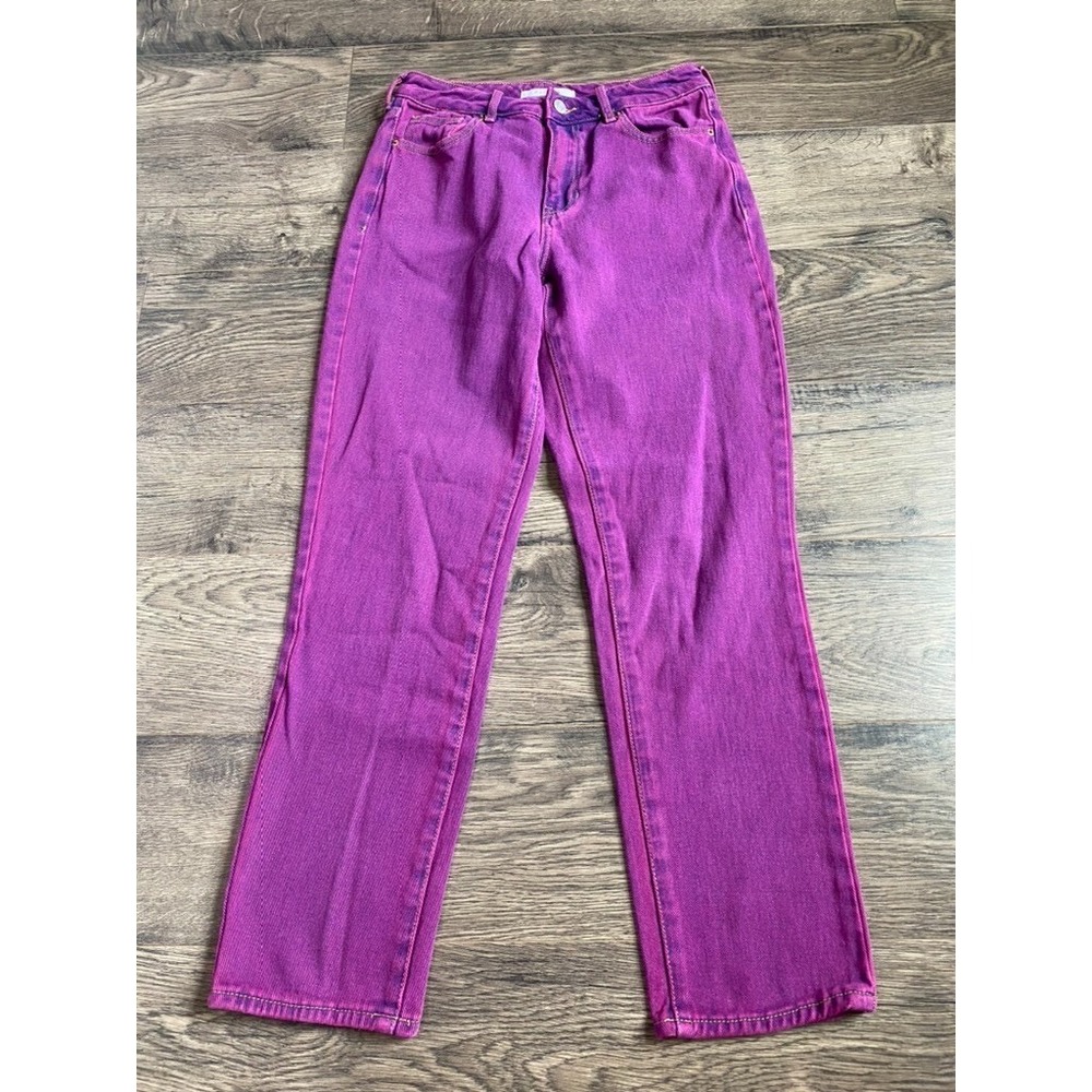EUC Womens Pacsun Mom Jeans purple 100% cotton high waisted size 24